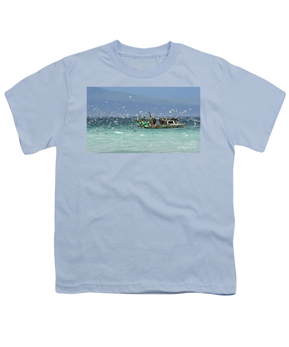 Herring Run Youth T-Shirt featuring the photograph Fishing For Herring Vancouver Island 2 by Bob Christopher
