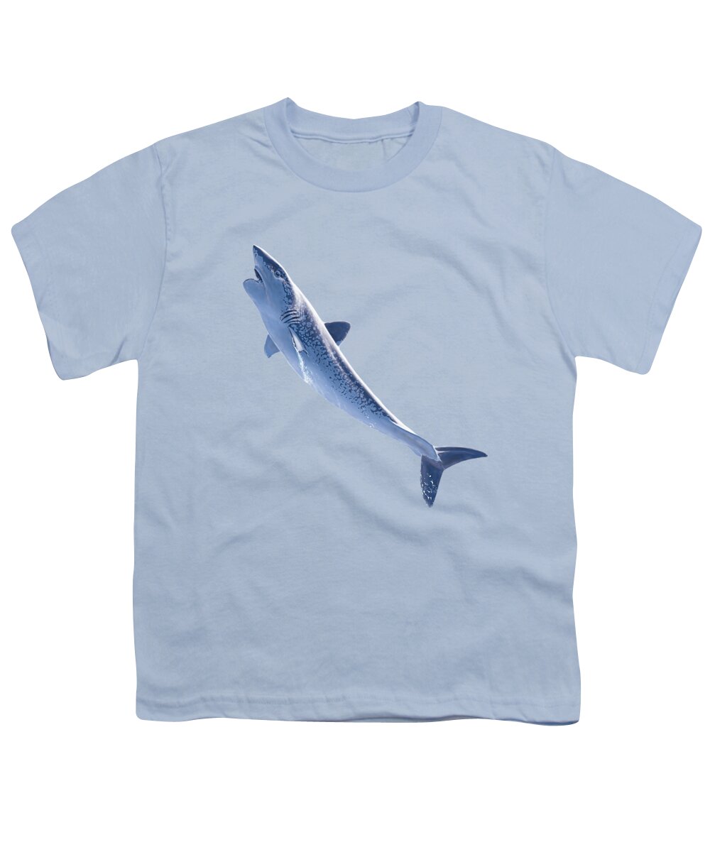 Helicoprion Youth T-Shirt featuring the digital art Helicoprion breaching by Julius Csotonyi