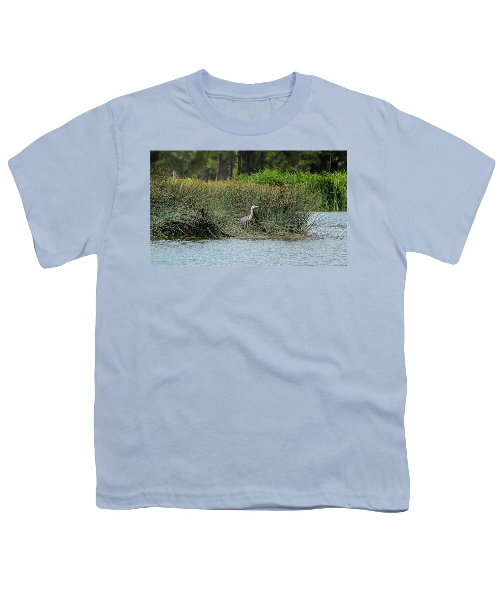 Heron Youth T-Shirt featuring the photograph Majestic by Laura Putman