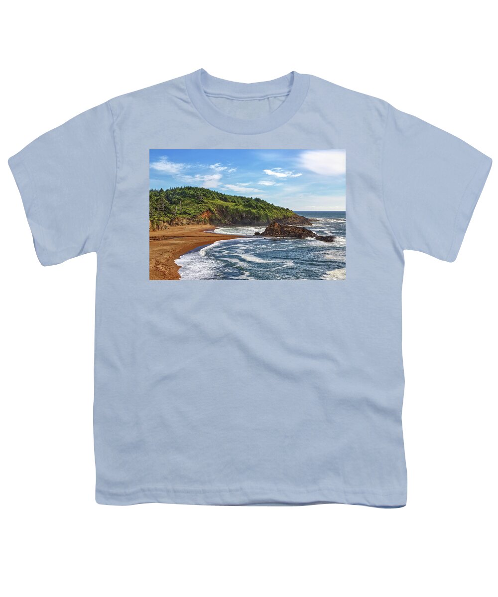 Coast Youth T-Shirt featuring the photograph Hidden Beach by Loyd Towe Photography