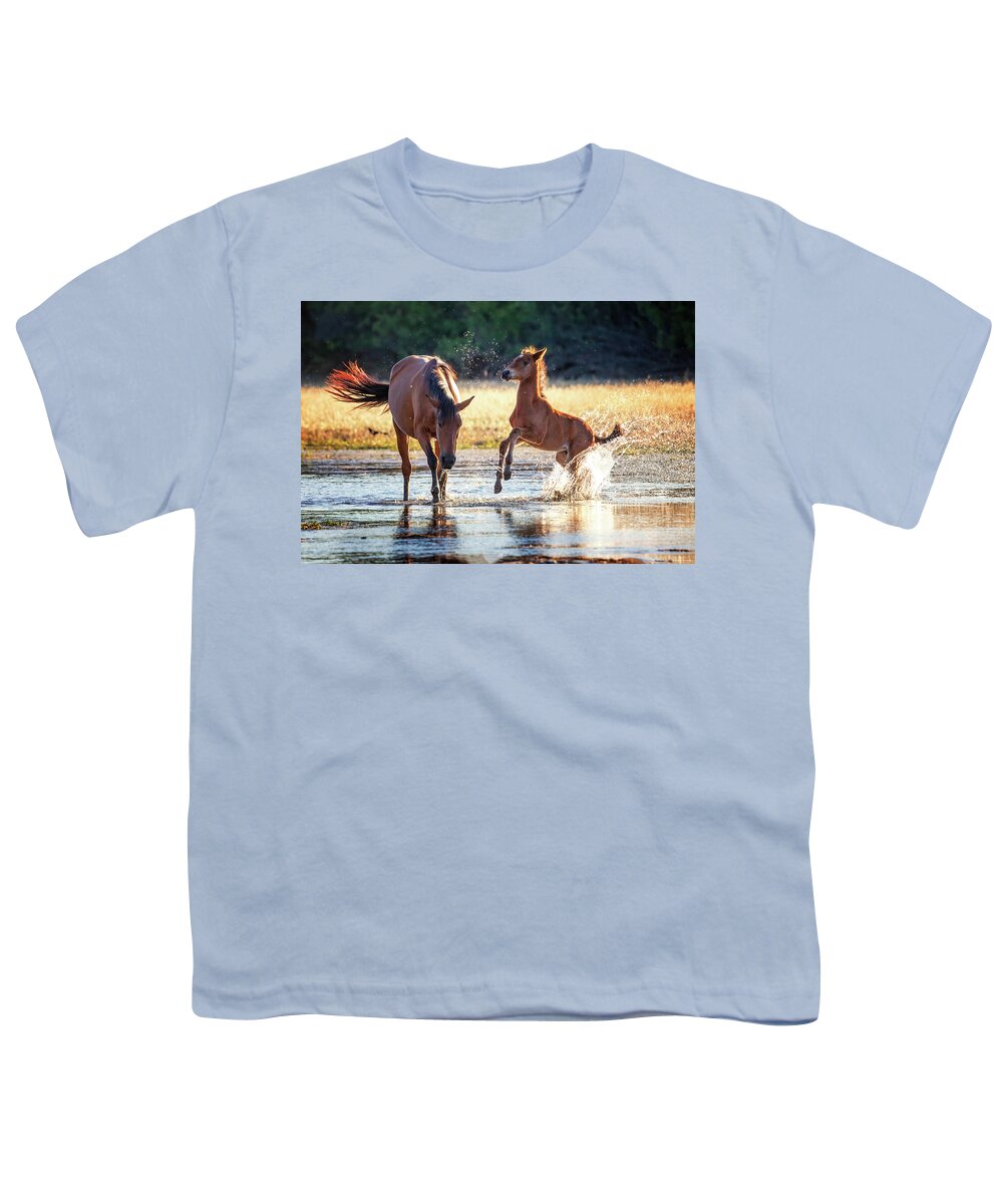 Animal Youth T-Shirt featuring the photograph Horsing Around by Rick Furmanek