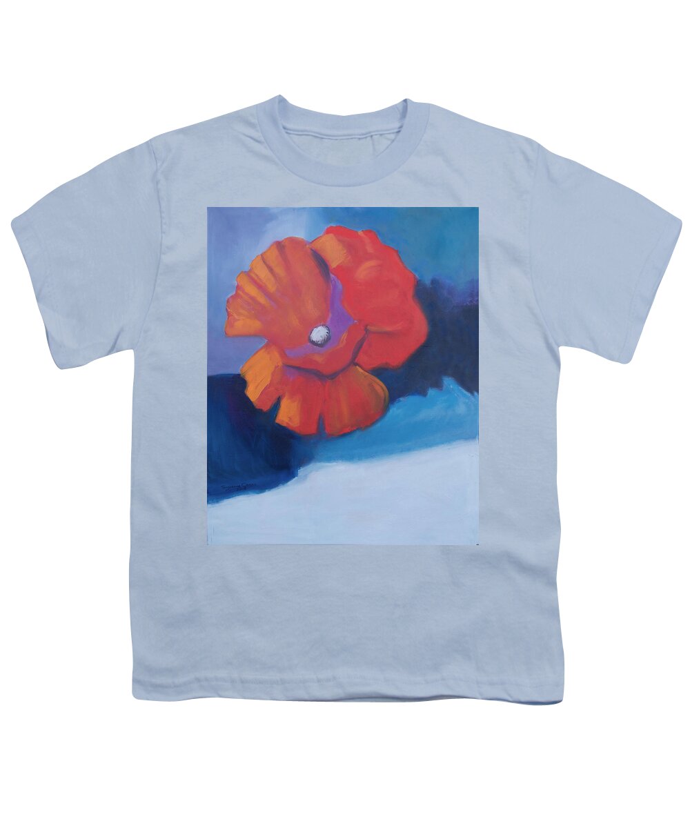 Poppy Youth T-Shirt featuring the painting I'm All Smiles by Suzanne Giuriati Cerny