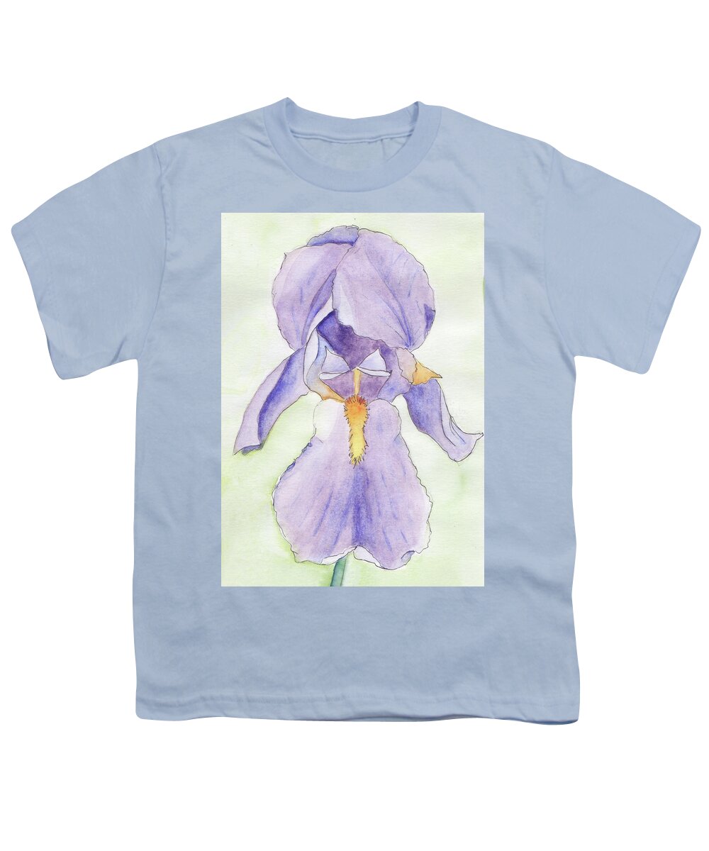Iris Youth T-Shirt featuring the painting Iris Magic by Anne Katzeff