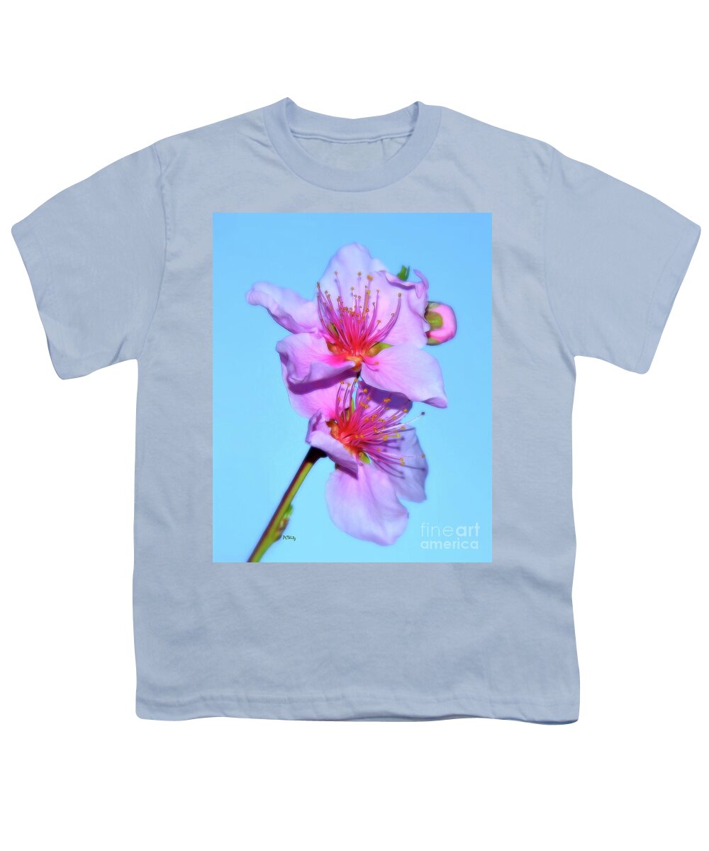 Just Peachy Flowers Youth T-Shirt featuring the photograph Just Peachy Flowers by Patrick Witz