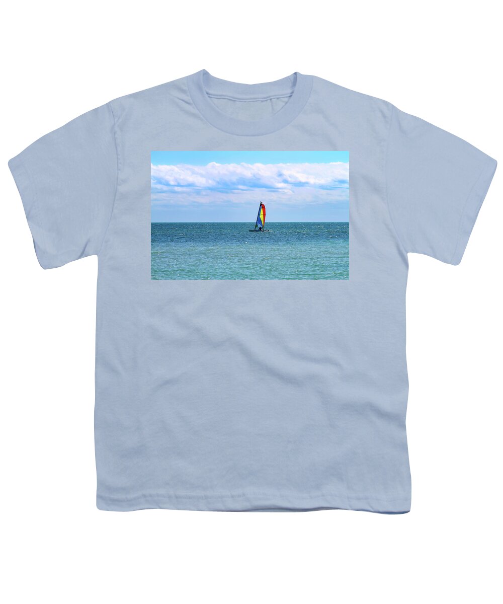 Sailboat Youth T-Shirt featuring the photograph Key West Freedom by Bonnie Follett