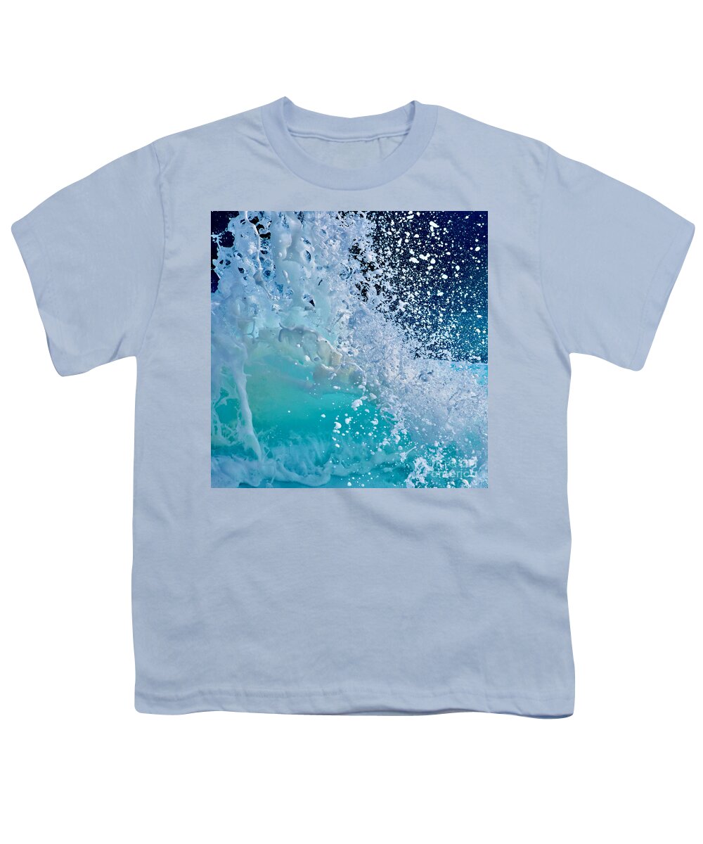 Kauai Youth T-Shirt featuring the photograph Moana Blue Sea Spray by Debra Banks
