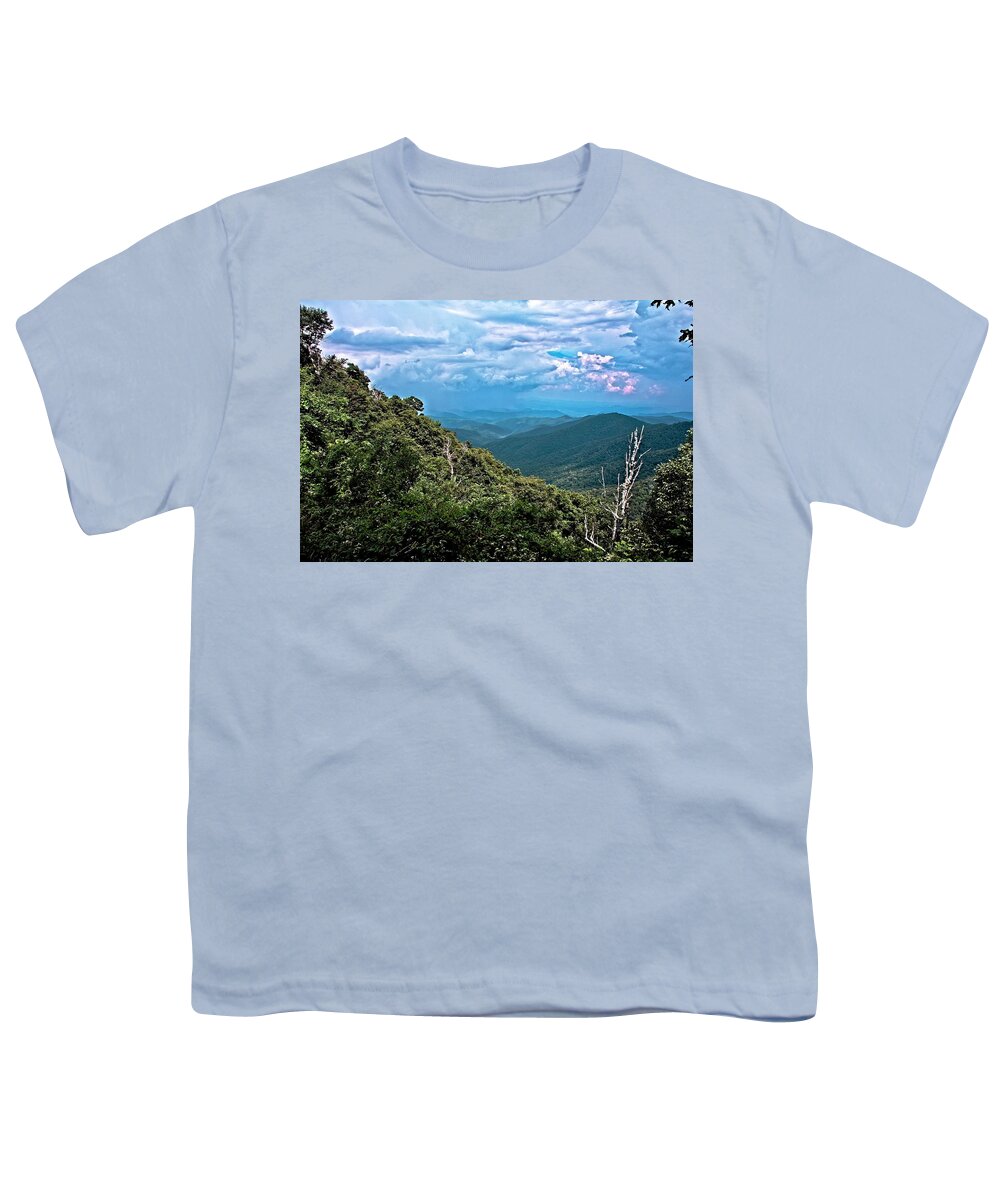 Mountains Youth T-Shirt featuring the photograph Mountain Skies by Allen Nice-Webb