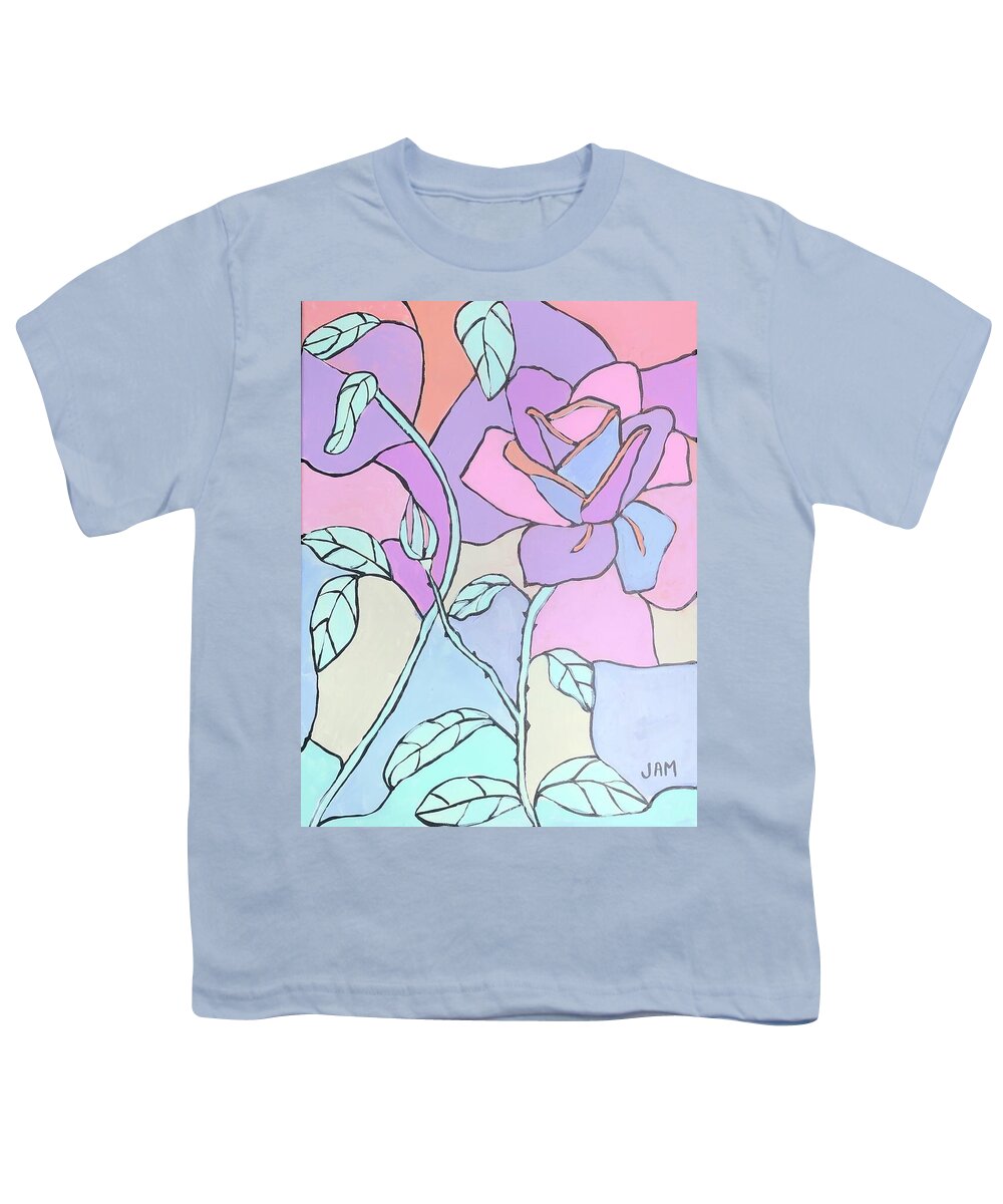  Youth T-Shirt featuring the painting Pastel Roses by Jam Art