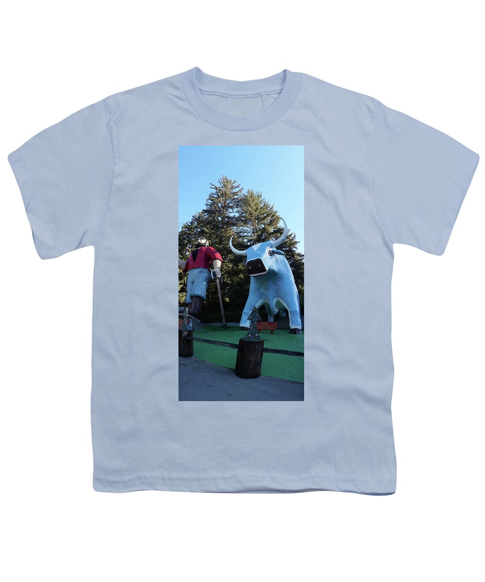 Paul Bunyan Youth T-Shirt featuring the photograph Paul Bunyan and Babe California by Cathy Anderson