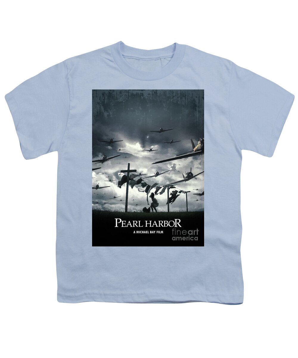 Movie Poster Youth T-Shirt featuring the digital art Pearl Harbor by Bo Kev