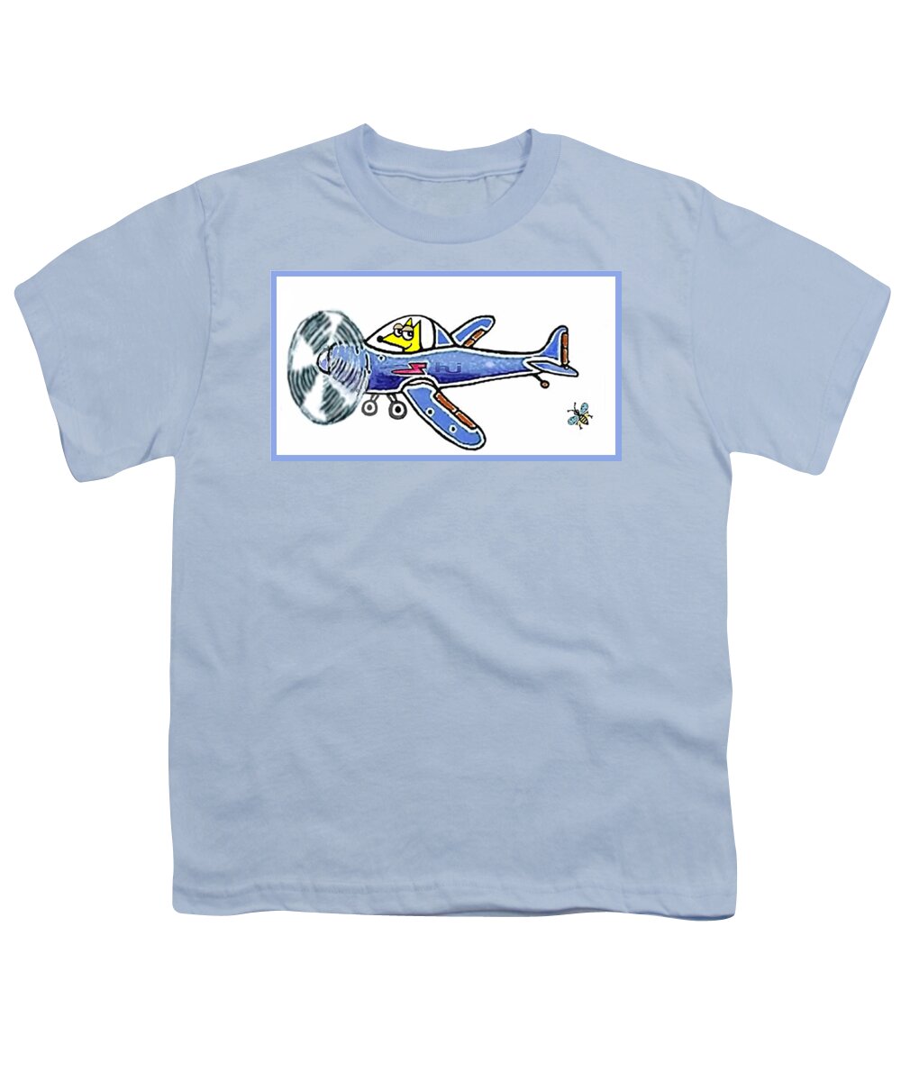 Pedro Youth T-Shirt featuring the mixed media Pedro Ready to take off by Hartmut Jager