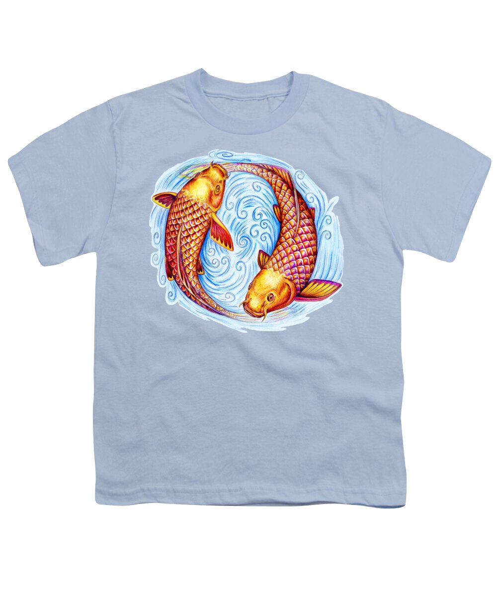 Pisces Youth T-Shirt featuring the drawing Pisces by Rebecca Wang