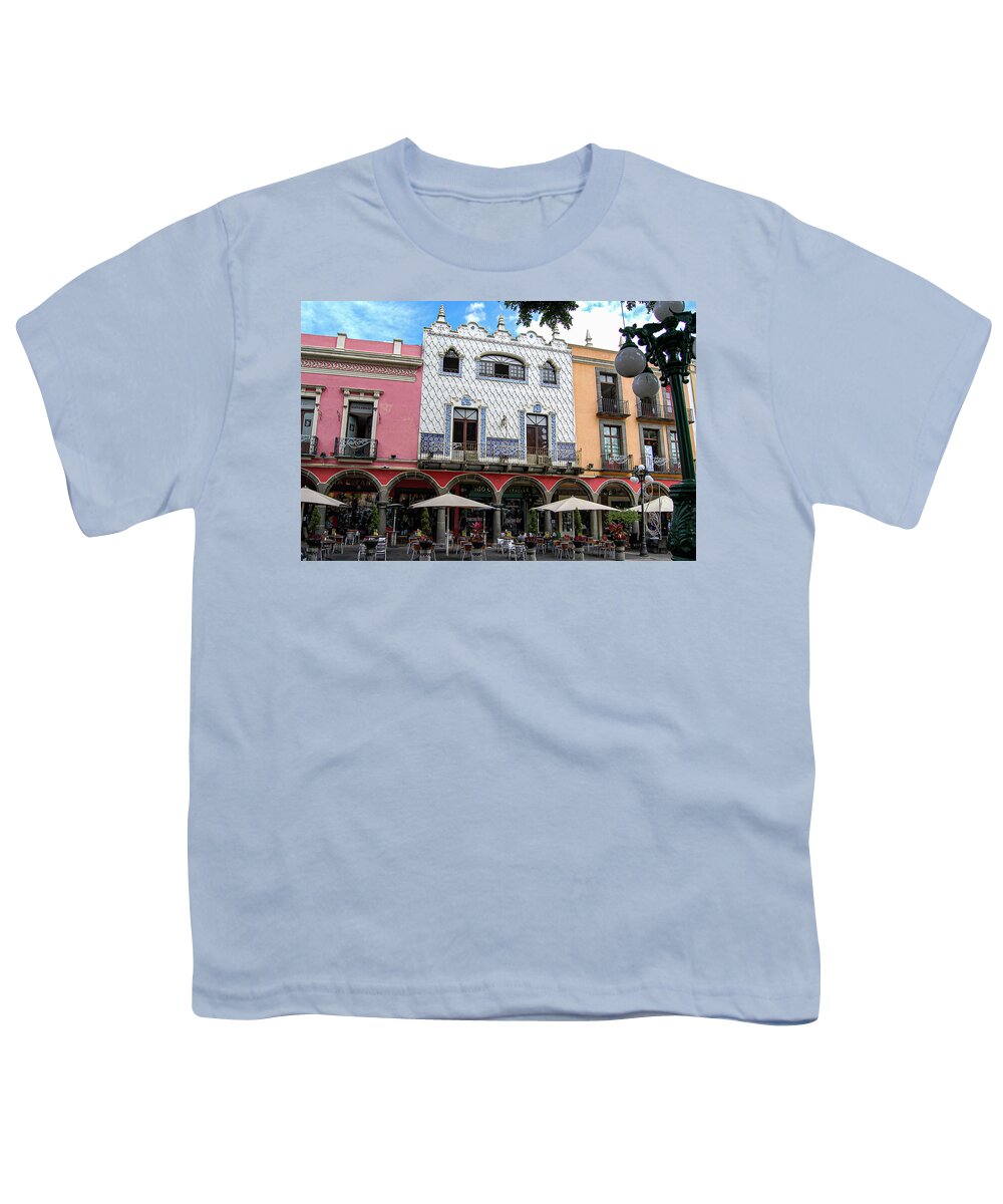 Puebla Youth T-Shirt featuring the photograph Puebla Street Scene by William Scott Koenig