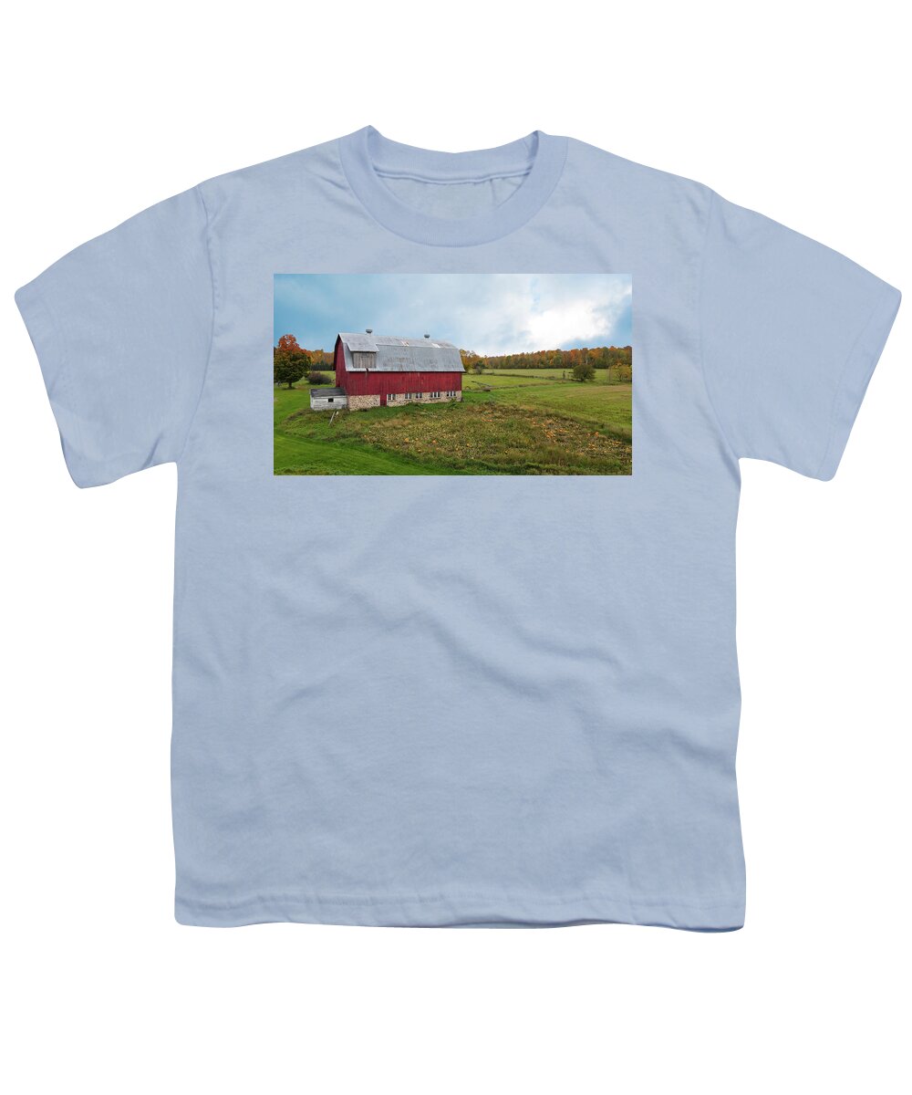 Autumn Youth T-Shirt featuring the photograph Pumpkin Barn by Brook Burling