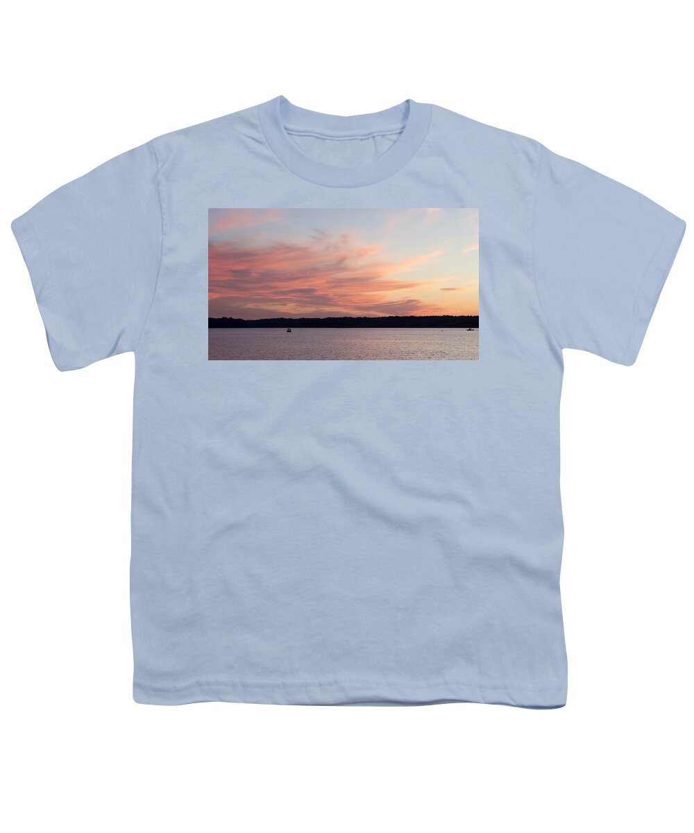 Sunset Youth T-Shirt featuring the photograph Red Sky at night by Yvonne M Smith
