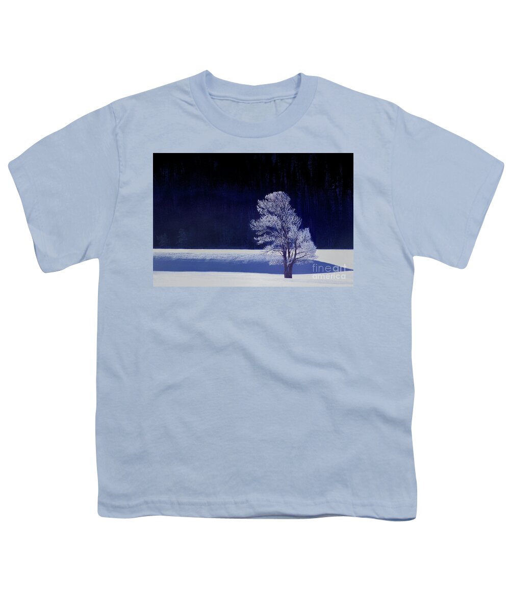 Dave Welling Youth T-Shirt featuring the photograph Rime Ice Covered Tree Yellowstone National Park Wyoming by Dave Welling
