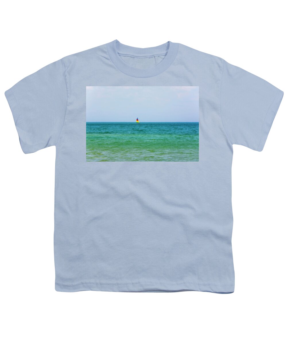 Port Crescent State Park Youth T-Shirt featuring the photograph Sailing at Port Crescent State Park Michigan by LeeAnn McLaneGoetz McLaneGoetzStudioLLCcom