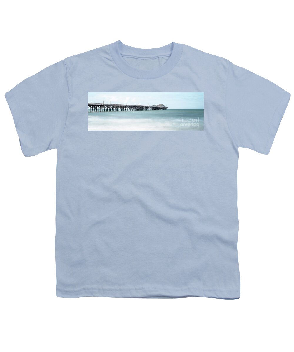 2015 Youth T-Shirt featuring the photograph Seal Beach Pier California Panorama Photo by Paul Velgos