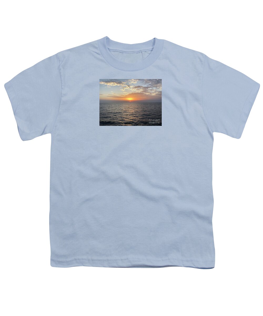 Sunset Youth T-Shirt featuring the photograph Shipboard Sunset by Kate Conaboy