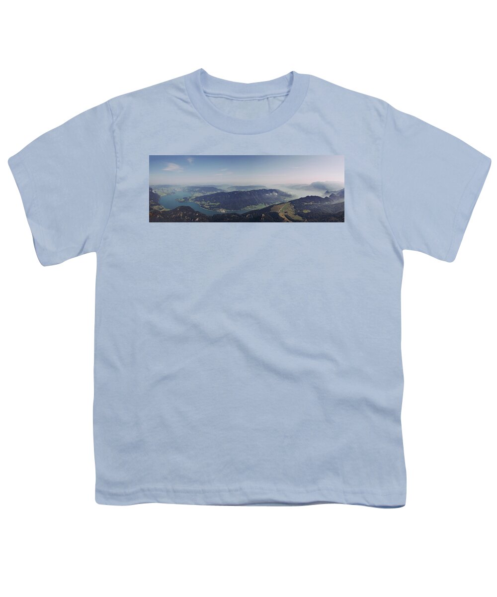 Saint Wolfgang Of Regensburg Youth T-Shirt featuring the photograph View of Austria two lakes Mondsee and Attersee by Vaclav Sonnek