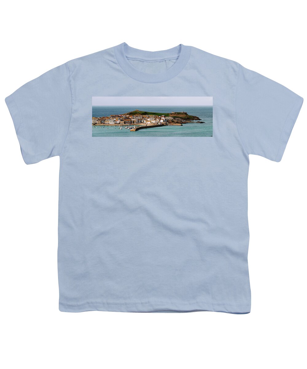 Coast Youth T-Shirt featuring the photograph St Ives Harbour Cornwall South West Coast Path by Sonny Ryse