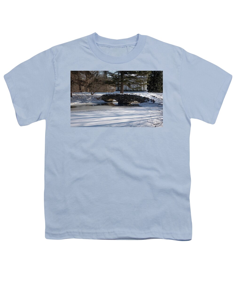 Stone Bridge In Winter Youth T-Shirt featuring the photograph Stone Bridge in Winter by Phyllis Taylor