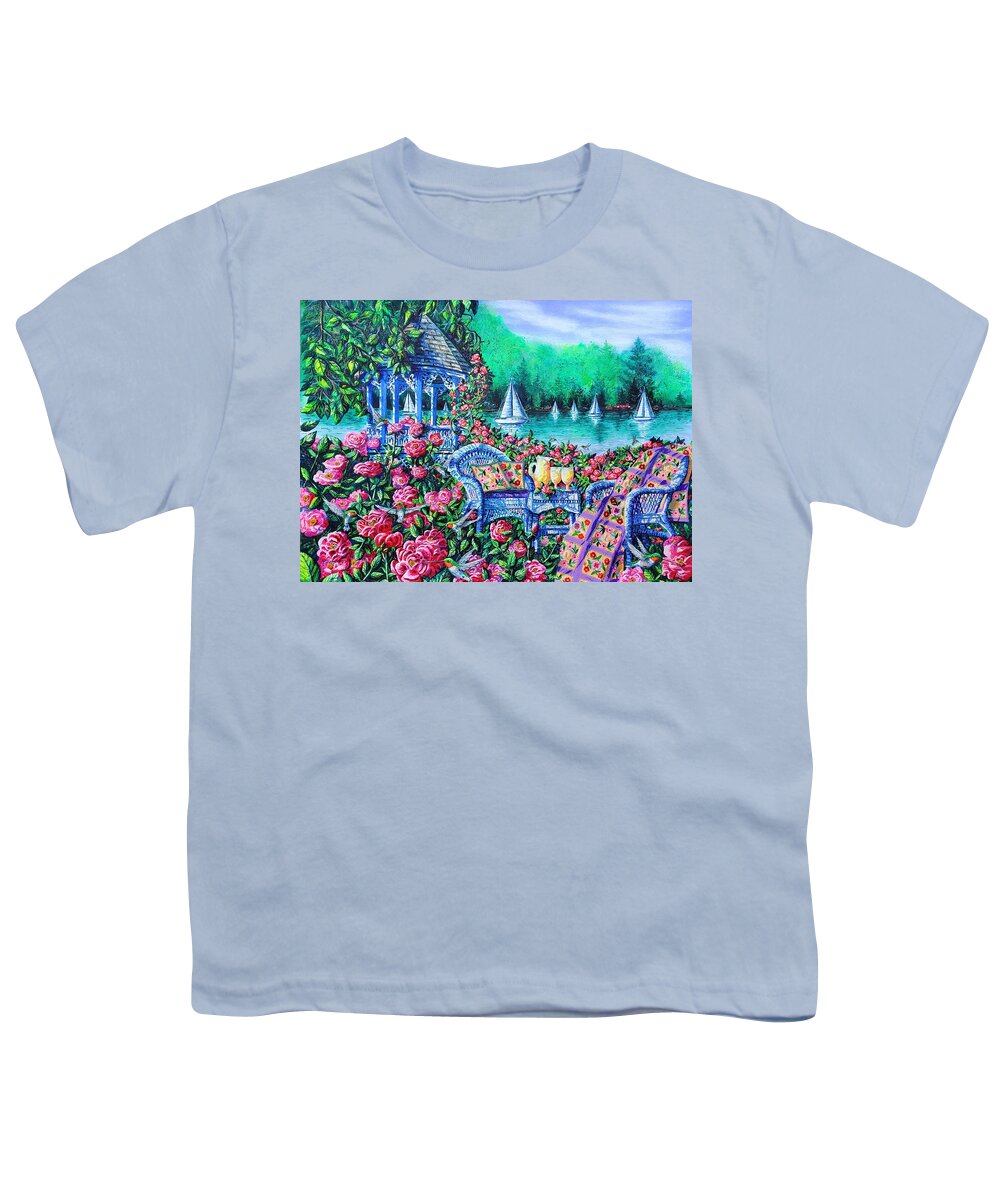 Roses Youth T-Shirt featuring the painting Summer Lemonade by Diane Phalen