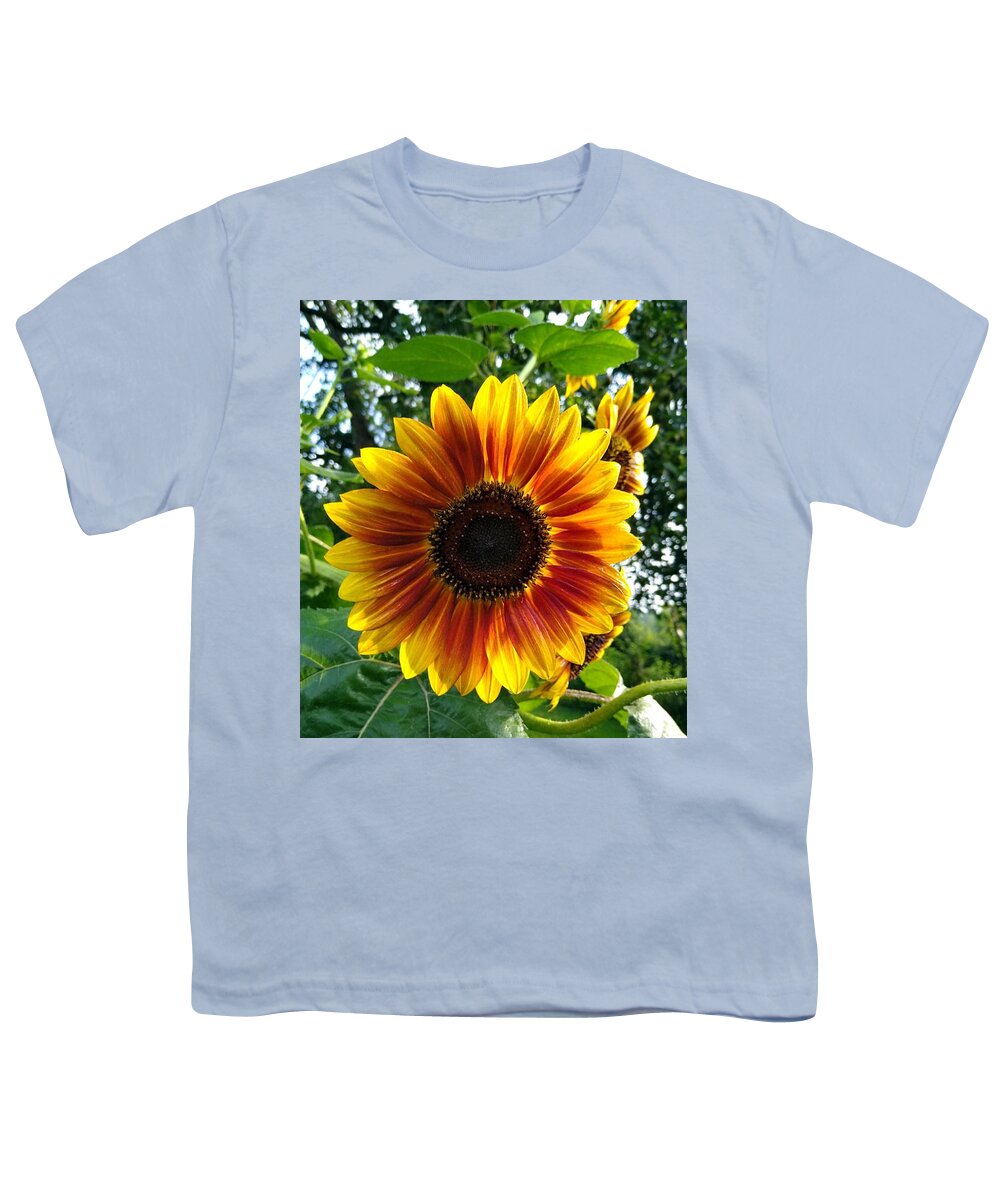 Sun Glow Flower Youth T-Shirt featuring the digital art Sun Glow Face by Pamela Smale Williams