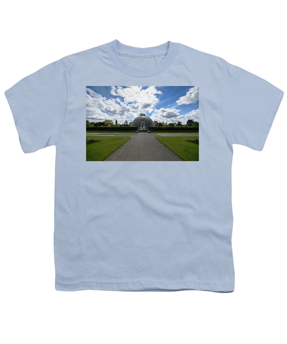 Blue Sky Youth T-Shirt featuring the photograph Sunny skies at Kew Gardens by Andrew Lalchan