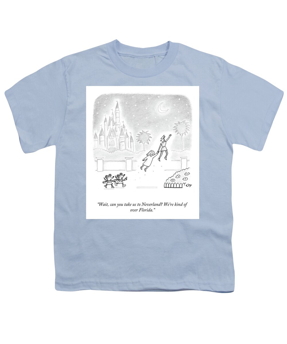 Wait Youth T-Shirt featuring the drawing Take Us to Neverland by Dan Misdea