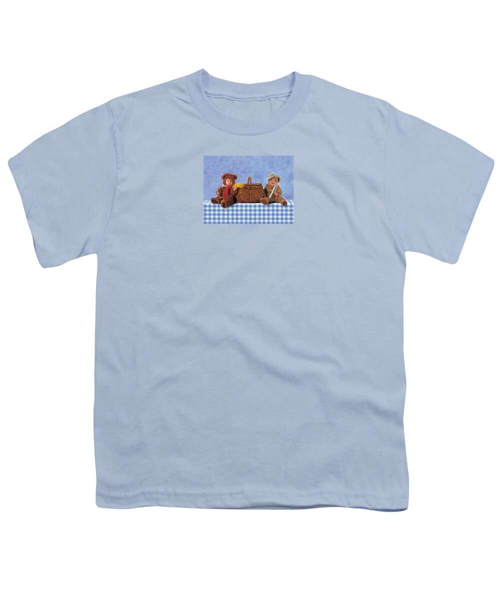 Teddy Bears Youth T-Shirt featuring the photograph Teddies with Picnic Basket by Anne Geddes