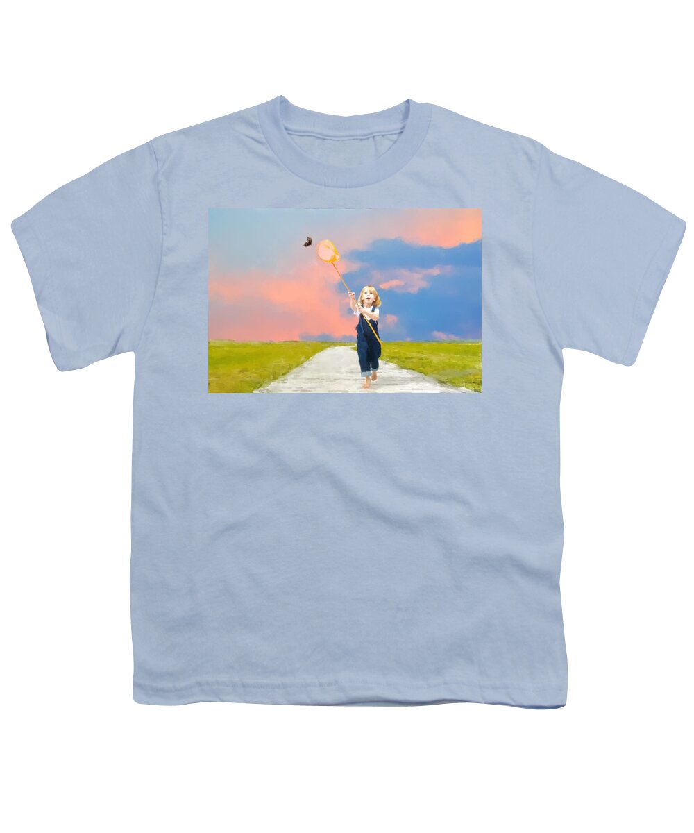  Youth T-Shirt featuring the painting The Butterfly Catcher by Gary Arnold