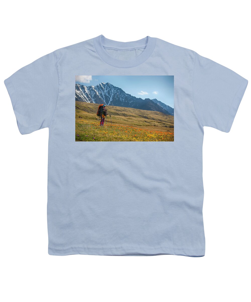 Herders Lifestyle Youth T-Shirt featuring the photograph Travler Mongolia by Bat-Erdene Baasansuren