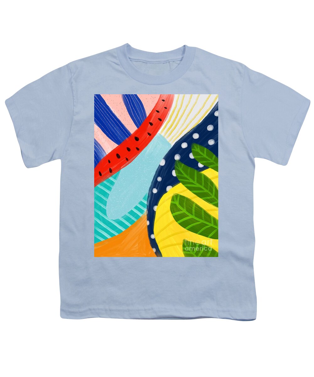 Abstract Youth T-Shirt featuring the digital art Tropical Fever - Modern Colorful Abstract Digital Art by Sambel Pedes