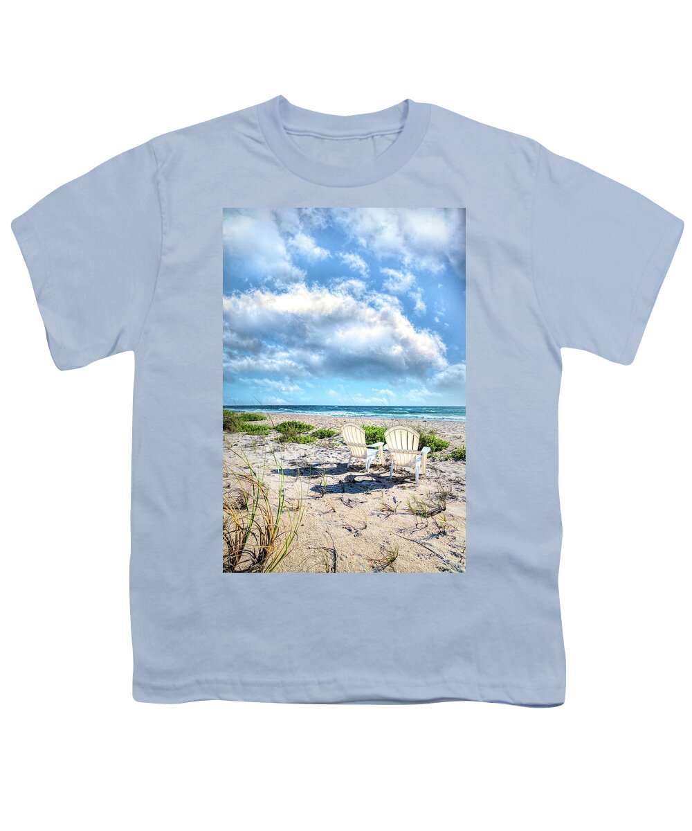 Clouds Youth T-Shirt featuring the photograph Under Aqua Blue II by Debra and Dave Vanderlaan