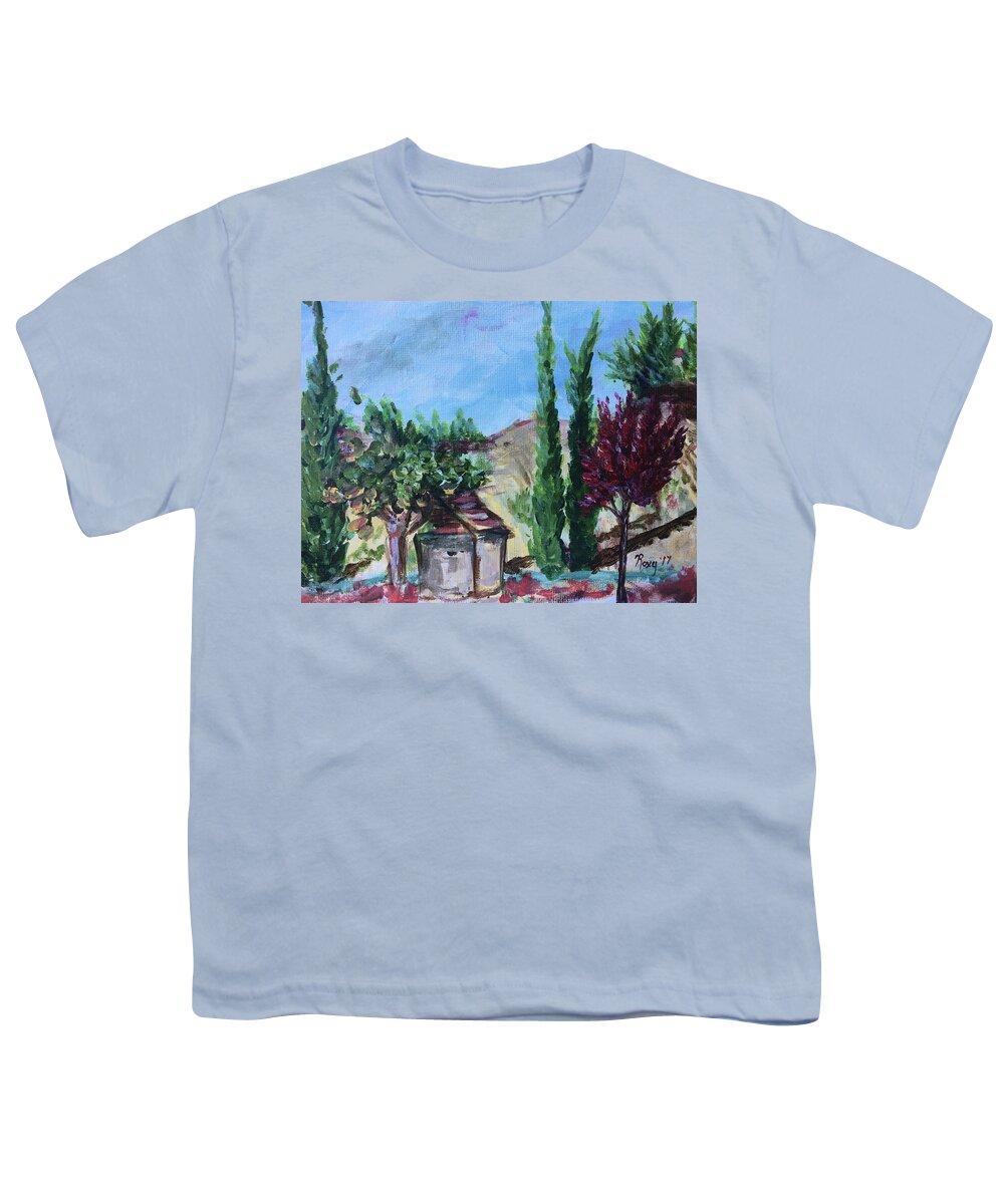 Maurice Carrie Winery Youth T-Shirt featuring the painting View from Maurice Carrie Winery by Roxy Rich