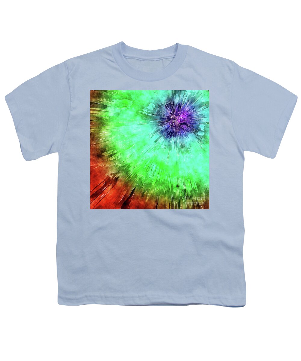 Tie Dye Youth T-Shirt featuring the digital art Vintage Abstract Tie Dye by Phil Perkins
