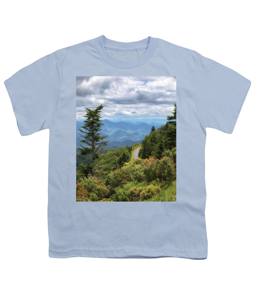Mountains Youth T-Shirt featuring the photograph Waterrock Knob Eastern View - Blue Ridge Parkway by Susan Rissi Tregoning
