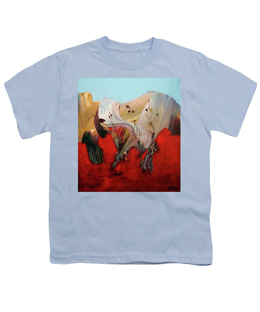 Abstract Youth T-Shirt featuring the painting Winescape by Jim Stallings