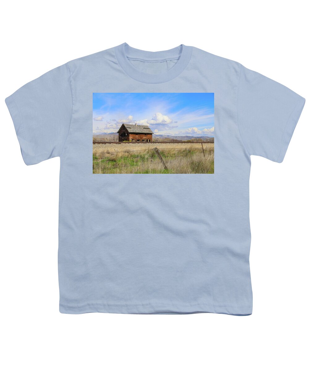 Abandoned Youth T-Shirt featuring the photograph Wood Farm House by Dart Humeston