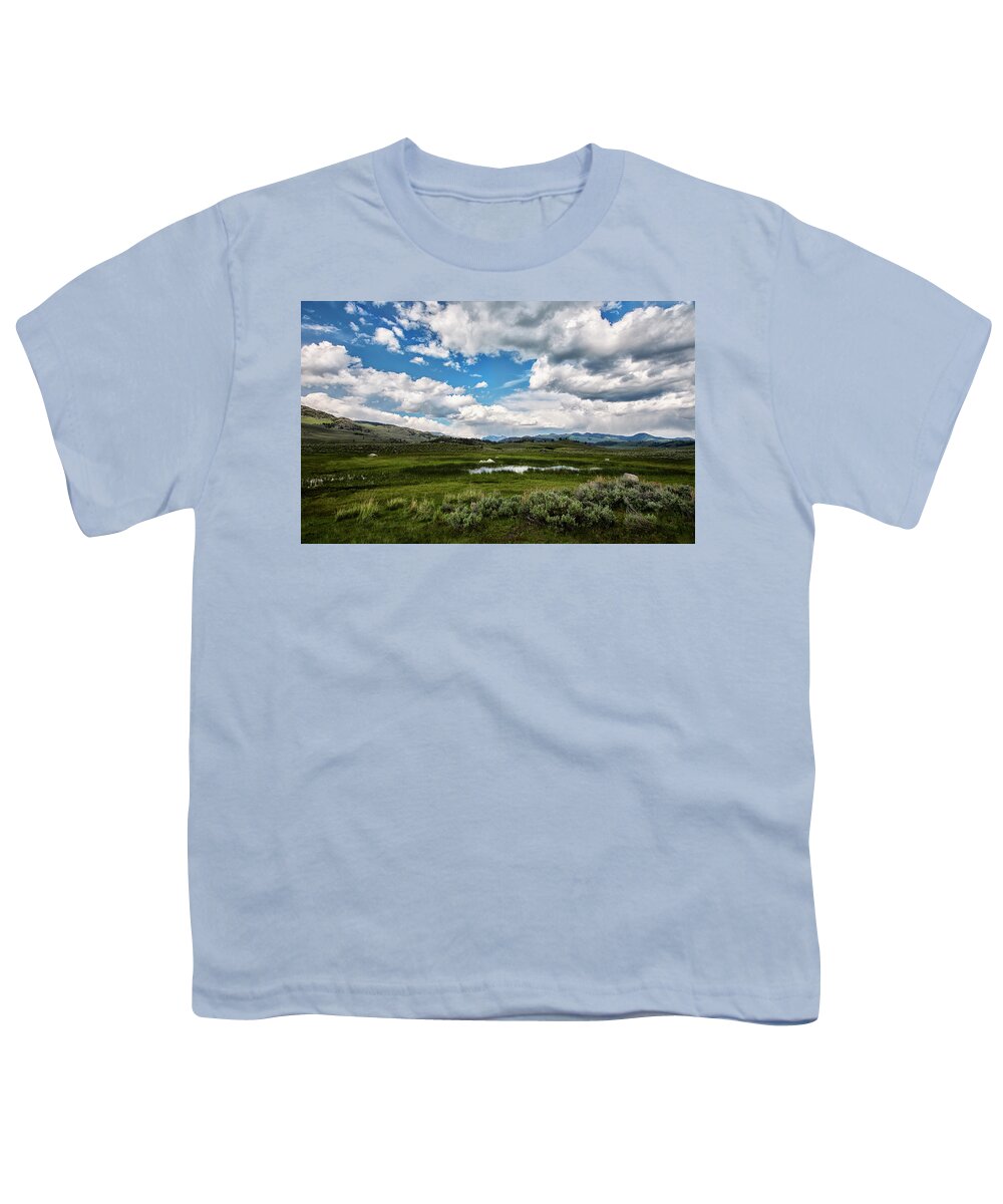Yellowstone Youth T-Shirt featuring the photograph Yellowstone Valley by Jon Glaser