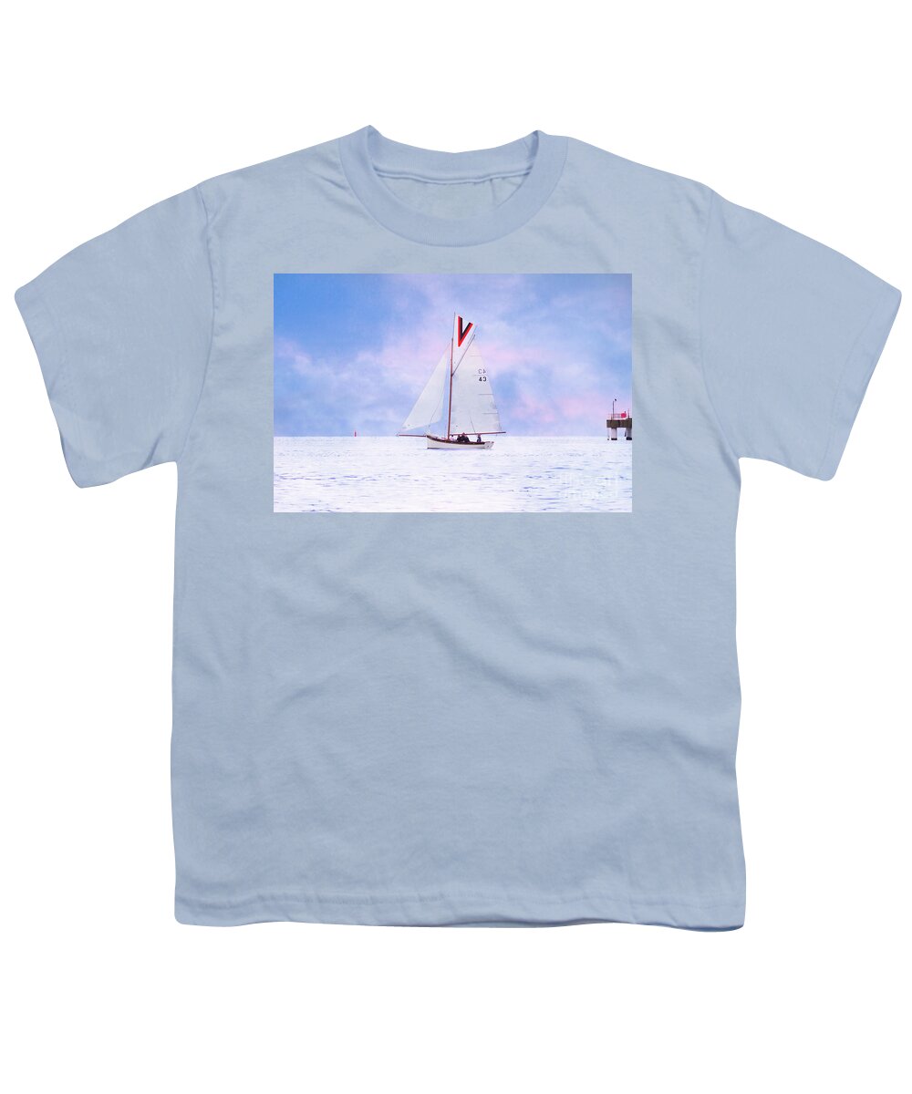Working Boats Zilpha Fal Youth T-Shirt featuring the photograph Zilpha in Carrick Roads Cornwall by Terri Waters