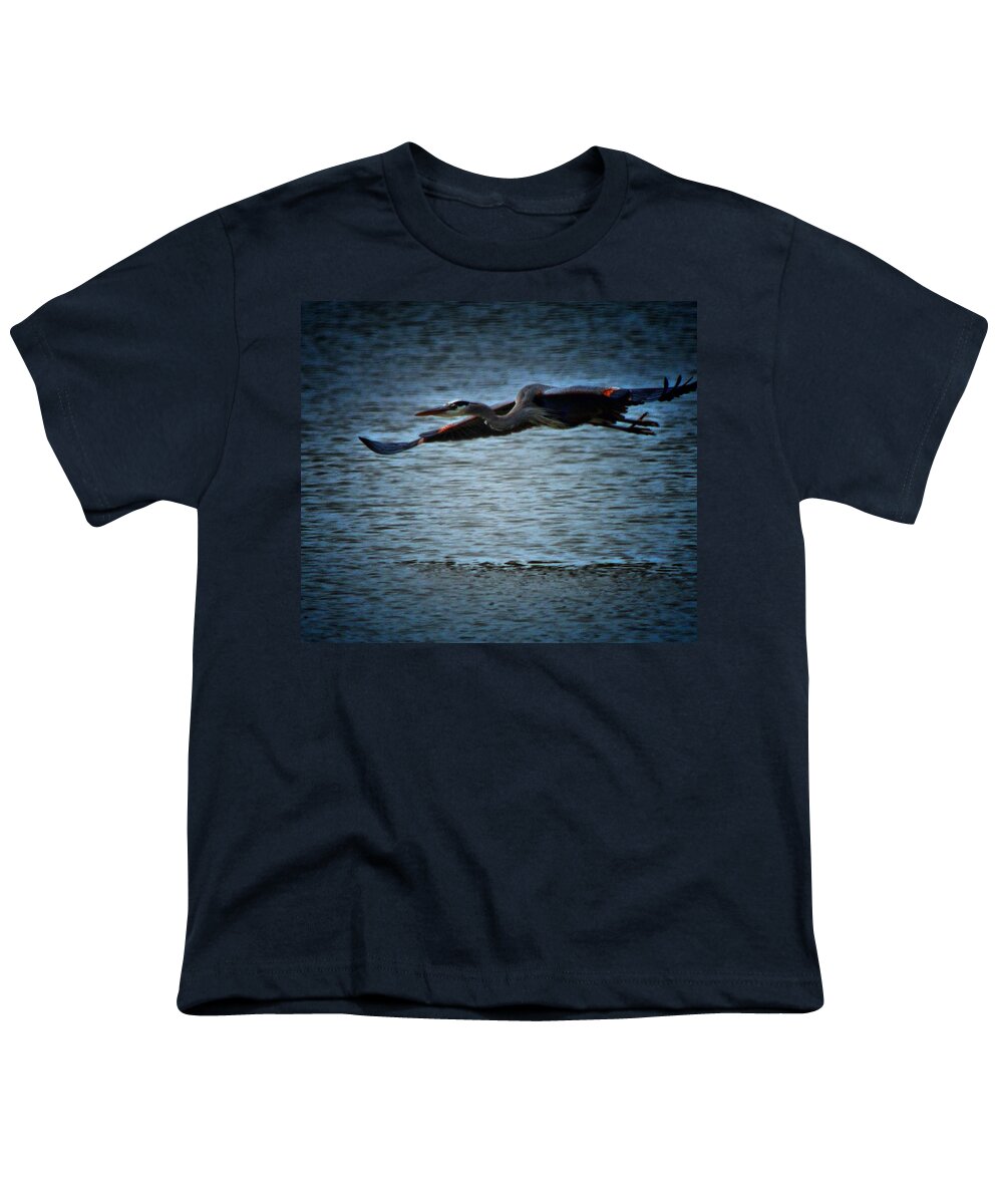 Great Blue Heron Youth T-Shirt featuring the photograph Blue Bayou 2 by Robert McCubbin