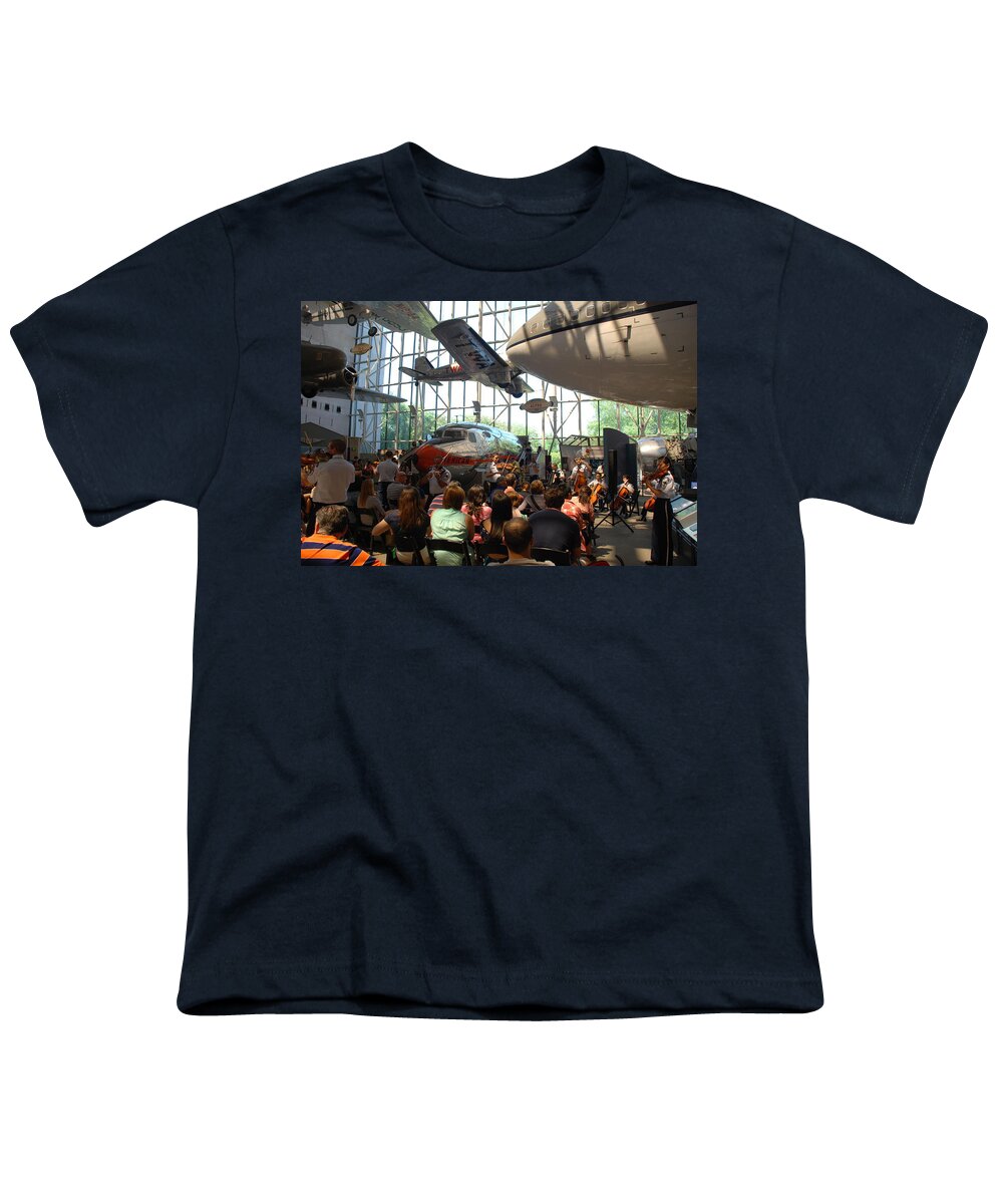Air And Space Museum Youth T-Shirt featuring the photograph Concert Under the Planes by Kenny Glover