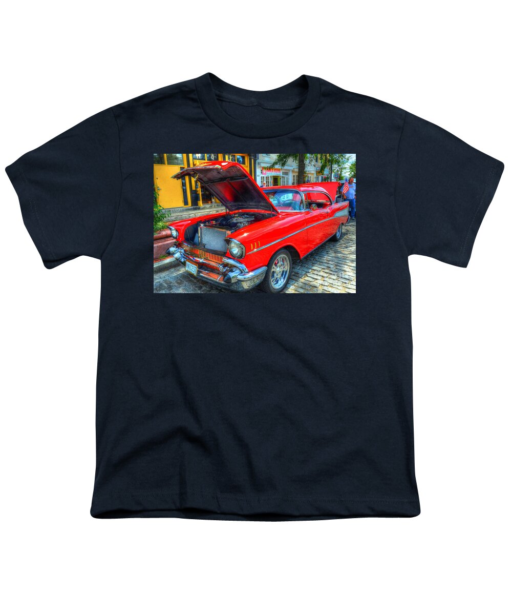 Chevy Youth T-Shirt featuring the photograph 57 Chevy by Debbi Granruth