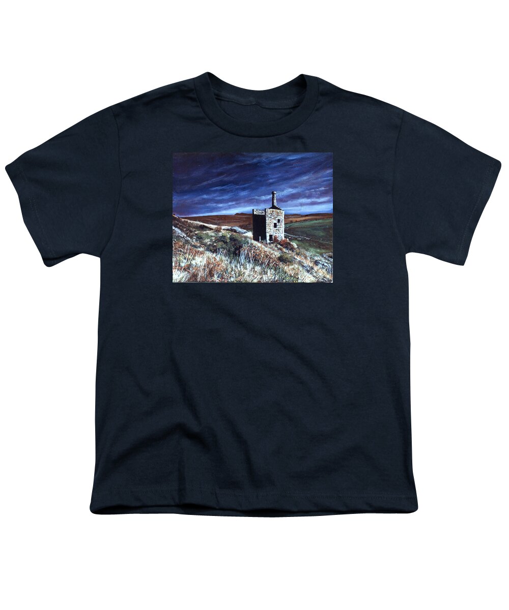 Silver Youth T-Shirt featuring the painting Abandoned Silver Mine on Dartmoor Devon by Mackenzie Moulton
