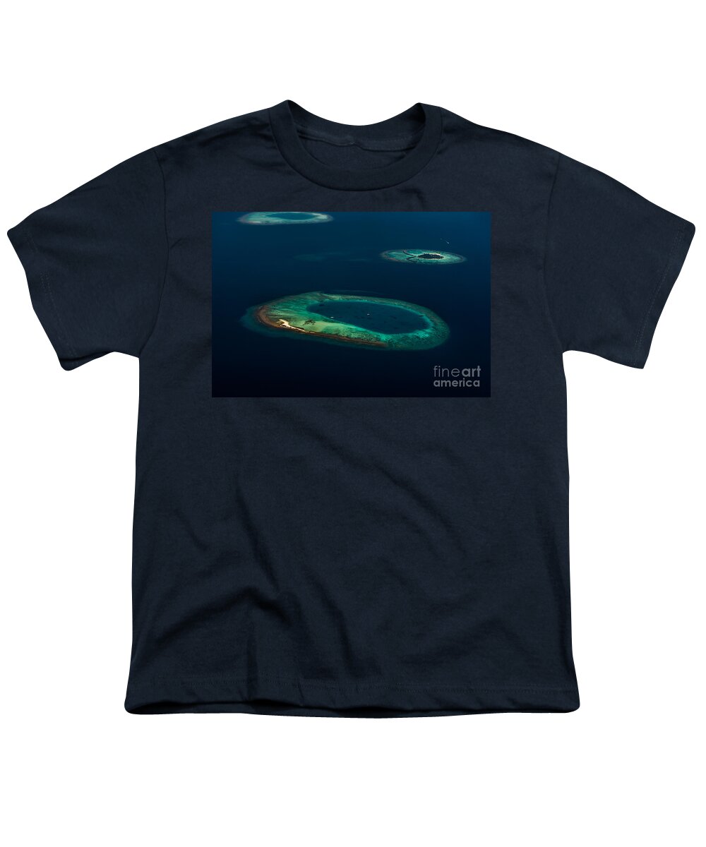 Atoll Youth T-Shirt featuring the photograph Above Paradise - Turtle by Hannes Cmarits