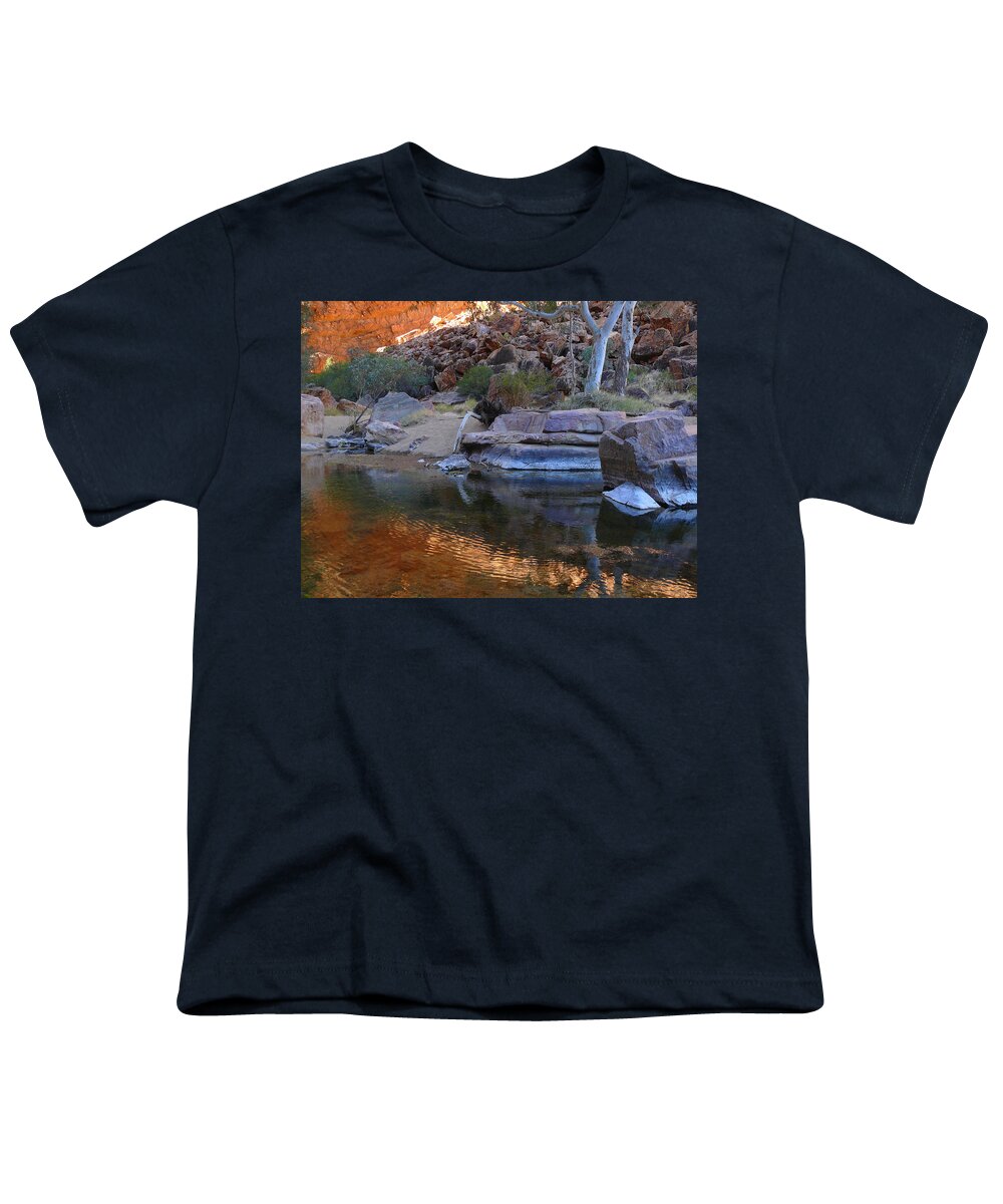 Macdonnel Ranges Youth T-Shirt featuring the photograph At Simpsons Gap by Evelyn Tambour