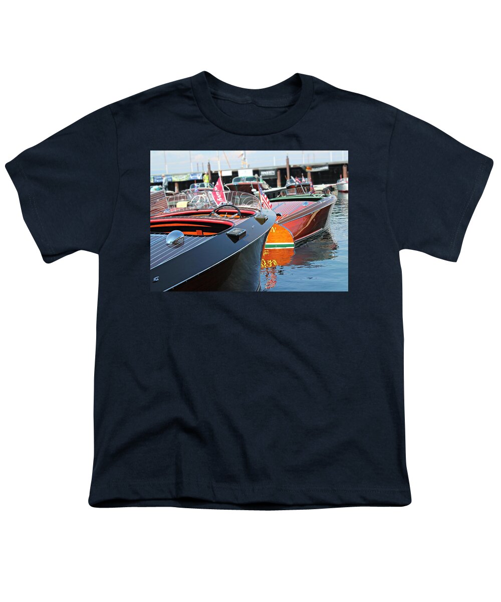 Barrelback Boats Youth T-Shirt featuring the photograph Barrelbacks at Tahoe by Steve Natale