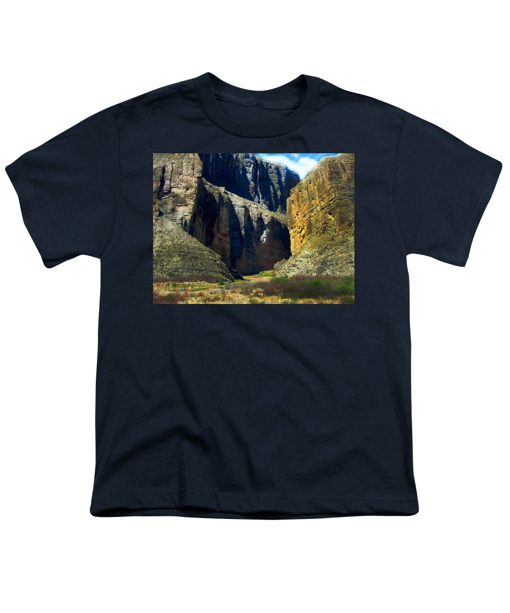 Canyon Youth T-Shirt featuring the photograph Big Bend Santa Elena Canyon by Judy Hall-Folde